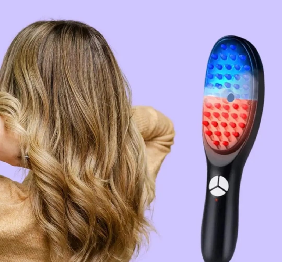 LED Laser Hair Growth Comb – Red & Blue Light Therapy for Hair Regrowth, Anti-Hair Loss & Scalp Massage