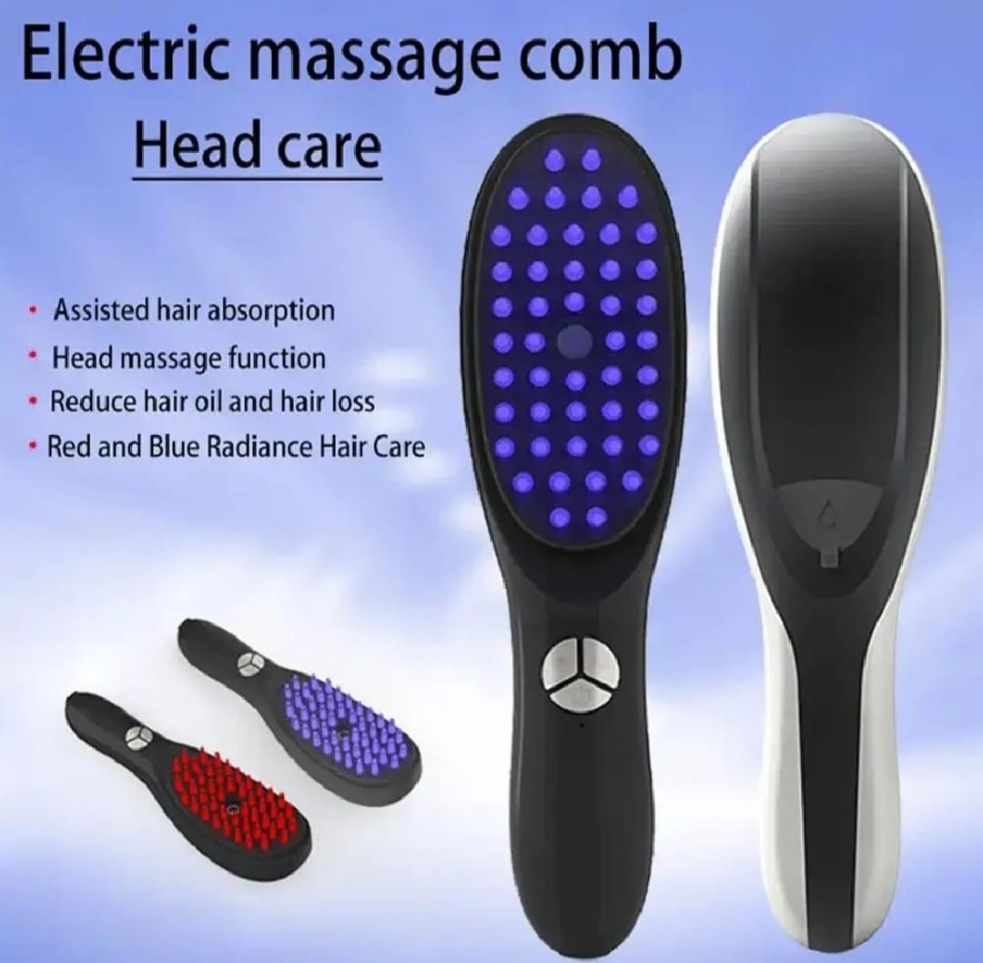 LED Laser Hair Growth Comb – Red & Blue Light Therapy for Hair Regrowth, Anti-Hair Loss & Scalp Massage