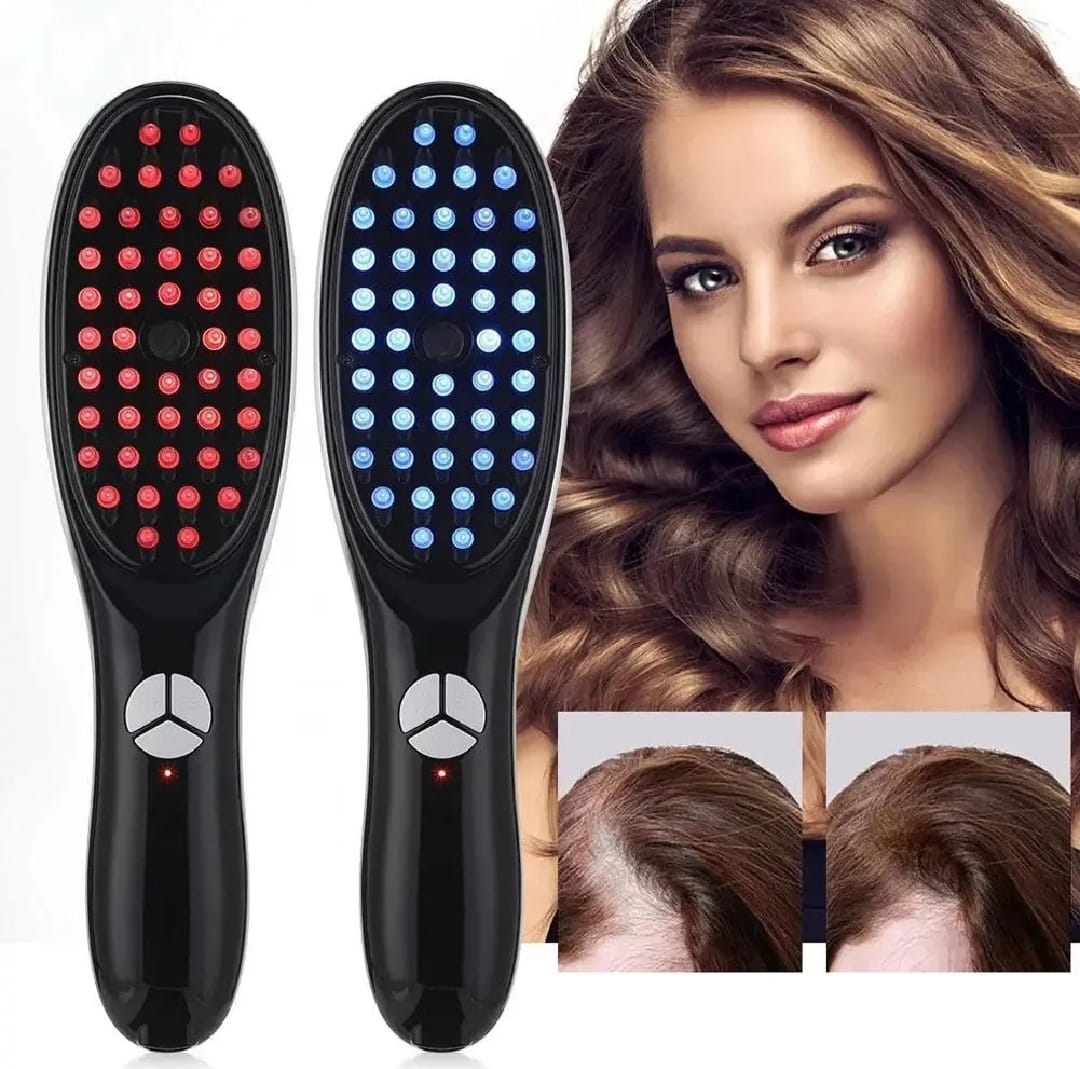 LED Laser Hair Growth Comb – Red & Blue Light Therapy for Hair Regrowth, Anti-Hair Loss & Scalp Massage